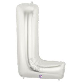 Letter L Foil Balloon 34 Inch - Silver Initial Decoration - Image 1
