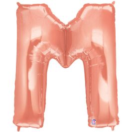Rose Gold Letter M Balloon 34 Inch Foil Party Decoration - Image 1