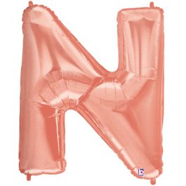 Rose Gold Letter N Foil Balloon 34 Inch - Image 1