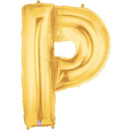Gold Letter P Balloon 34 Inch - 5-Pack Birthday Foil - Image 1