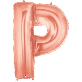 Rose Gold Letter P Foil Balloon 34 Inch Decoration - Image 1