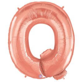 Rose Gold Letter Q Foil Balloon 34 Inch Large Decoration - Image 1