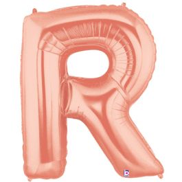 Rose Gold Letter R Foil Balloon 34 Inch - Image 1