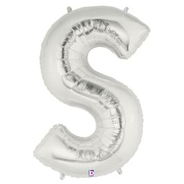 Silver Letter S Foil Balloon 34 Inch - Image 1