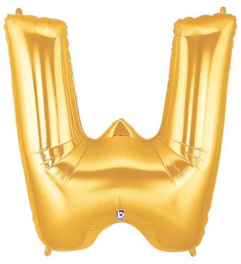 Gold Letter W Balloon - 3-Pack - Image 1