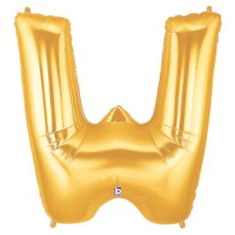 Gold Letter W Foil Balloon - 34 Inch - Image 1