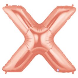 Rose Gold Letter X Foil Balloon 34 Inch - Image 1