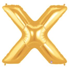 Gold Letter X Foil Balloon 34 Inch - Image 1