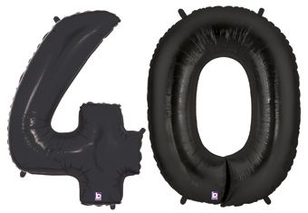 Black Number 40 Balloon 34" - Party Supplies - Image 1