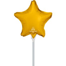 Gold Star Balloon 4 Inch - Foil Air Filled Decoration - Image 1