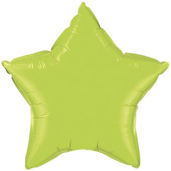 Lime Green Star Balloons - 3-Pack - Image 1