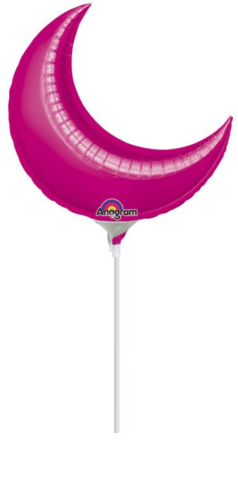 Crescent Moon Balloon 5-Pack - Fuchsia - Image 1