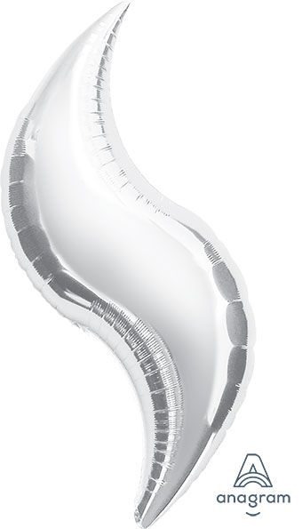 Silver Curve Balloon - 5-Pack - Image 1