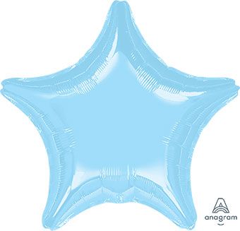 Pastel Blue Star Balloons - 3-Pack - Image 1