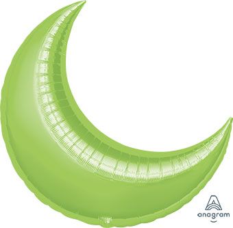 Lime Green Crescent Balloon - 5-Pack - Image 1