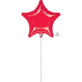 Red Star Balloon 9 Inch Foil - Set of 10 - Image 1
