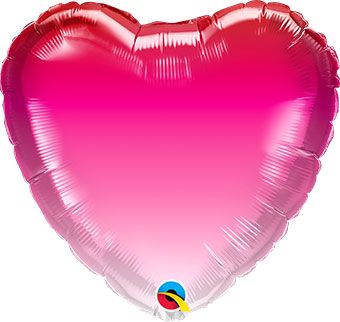 Pink Ombre Heart Balloons - 5-Pack - Image 1