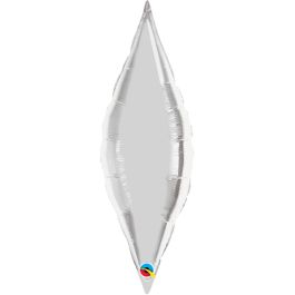 Metallic Silver Taper Foil Balloon 13 Inch - 5-Pack - Image 1