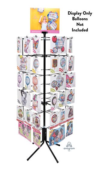 Display 72 Peg Spinner Rack Black - Party Supplies - Image 1