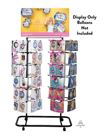 Balloon Display Rack - 96 Peg Spinner Black - Image 1
