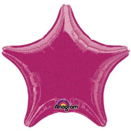 Fuchsia Star Foil Balloon 19 Inch - Dazzler Effect - Image 1