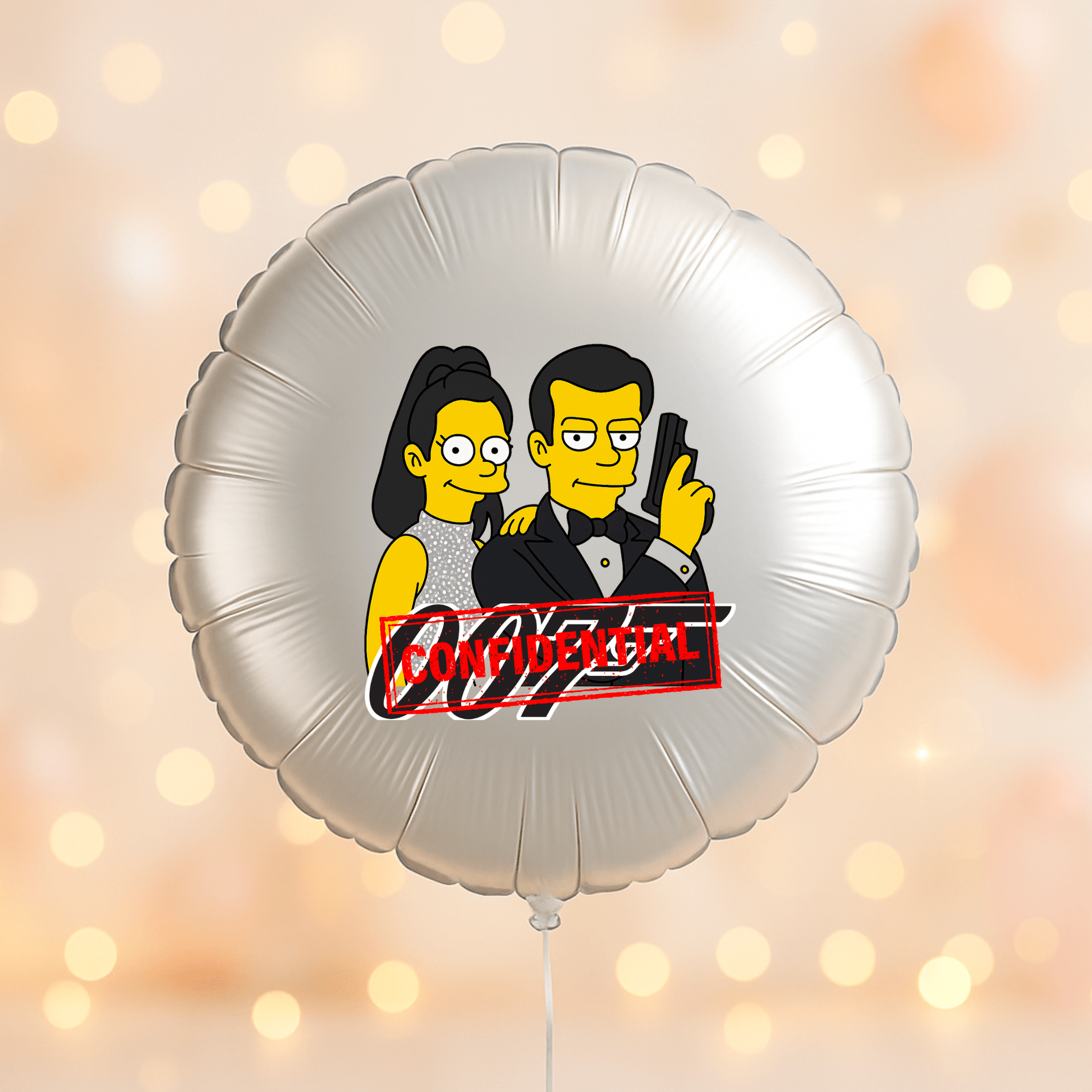 18" Round Foil Balloon with Simpsons - Style Cartoon from Photo – Custom Foil Balloon by PixelCraft360, unique decoration for events and special gifts