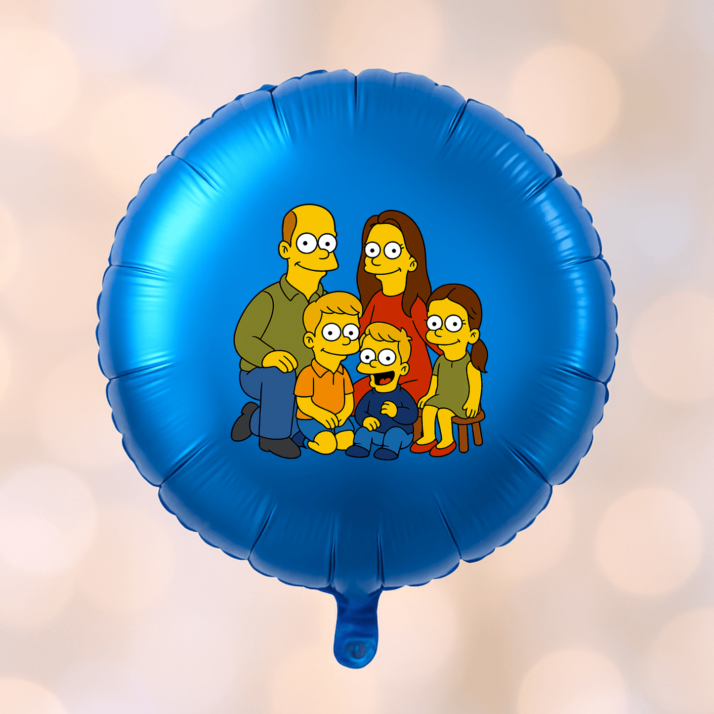 18" Round Foil Balloon with Simpsons - Style Cartoon from Photo – Custom Foil Balloon by PixelCraft360, unique decoration for events and special gifts