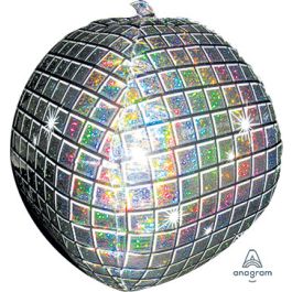 Disco Ball Balloon 15 Inch Foil - Silver Party Decor - Image 1
