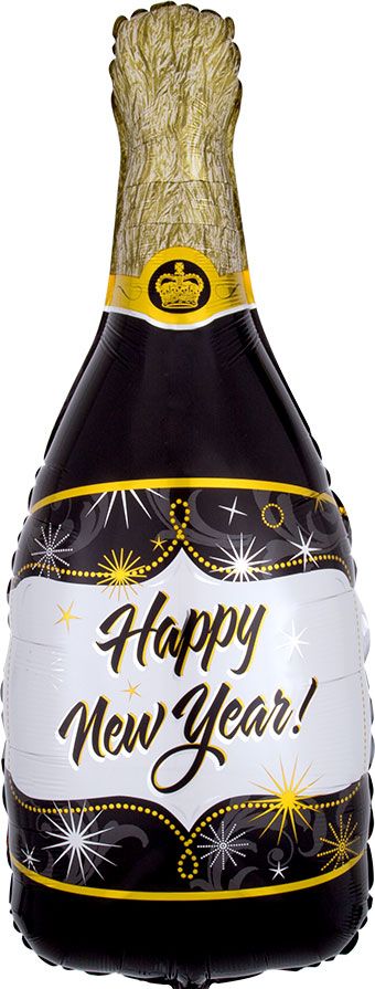 Champagne Bottle Balloon 3-Pack - Happy New Year - Image 1