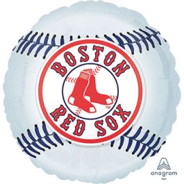 Boston Red Sox Baseball Foil Balloon 18 Inch Round Party Decor - Image 1