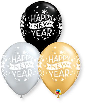Happy New Year Balloons - 5-Pack - Image 1
