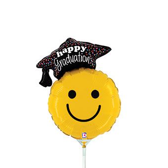 Graduation Smiley Balloon - 5-Pack - Image 1