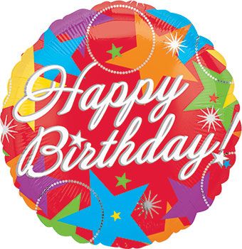 Happy Birthday Stars Foil Balloon - Vibrant Party Decor - Image 1