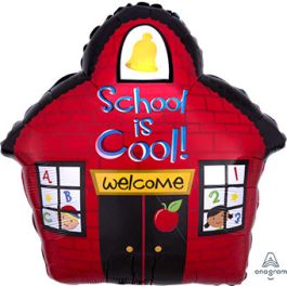 School House Balloon 18 Inch Foil - Welcome School Is Cool - Image 1