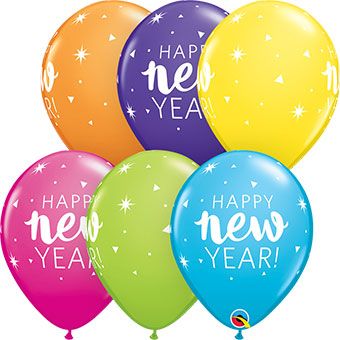 Happy New Year Balloons - 50 Count - Image 1