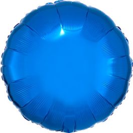 Blue Metallic Foil Balloon 18 Inch Round - Party Decor - Image 1