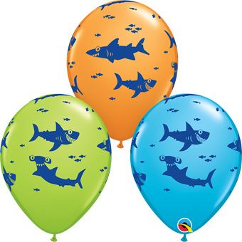 Shark Balloons - 5-Pack - Image 1