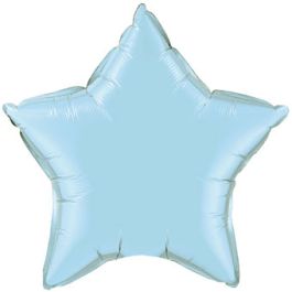 Pearl Light Blue Star Foil Balloon 36 Inch - 3-Pack - Image 1