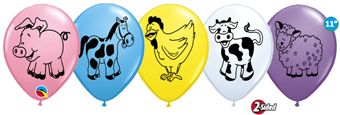 Farm Animal Balloons - 5-Pack - Image 1