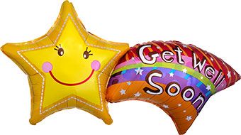 Get Well Soon Shooting Star Foil Balloon 27 Inch - Image 1