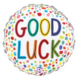 Good Luck Colorful Dots Foil Balloon 9 Inch - Image 1