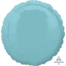 Light Blue Iridescent Pearl Balloon 18 Inch Round Foil - Image 1