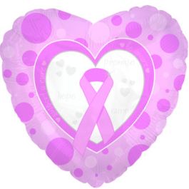 Pink Heart Foil Balloon 9 Inch - Breast Cancer Awareness - Image 1