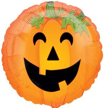 Smiley Pumpkin Balloons - 5-Pack - Image 1