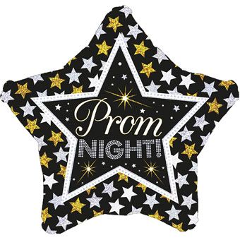 Black Star Foil Balloon 19 Inch - Prom Night Party Decor - Image 1