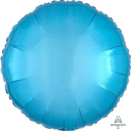 Caribbean Blue Foil Balloon 18 Inch - Round Shape - Image 1