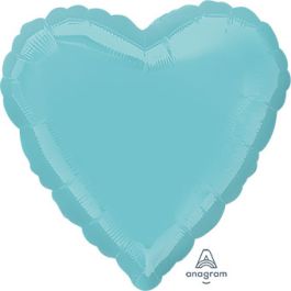 Robin's Egg Blue Heart Foil Balloon - 18 Inch - Image 1