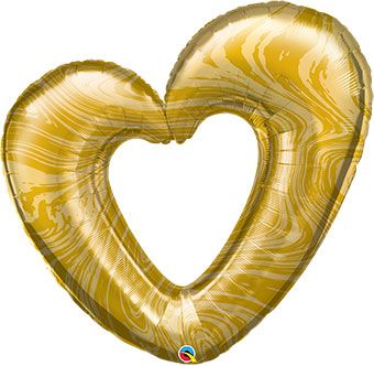 Gold Marble Heart Balloon - 3-Pack - Image 1