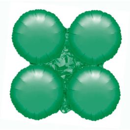 Small Green Round Foil Balloons - Decorative Cluster - Image 1