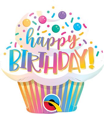 Happy Birthday Cupcake Balloon - 5-Pack - Image 1